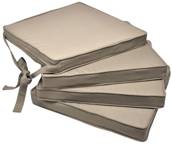 4er Set Beautissu Stuhlkissen Loft SK Natur