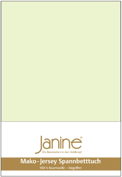 Janine Mako-Jersey Spannbetttuch Spannbettlaken 100% naturreine Baumwolle 06 limone 90-100cm x 190-200cm