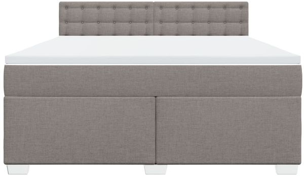 vidaXL Boxspringbett mit Matratze Taupe 180x200 cm Stoff 3288278 Bild 6