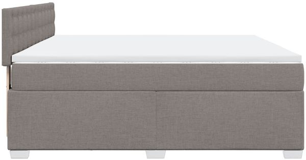 vidaXL Boxspringbett mit Matratze Taupe 180x200 cm Stoff 3288278 Bild 11