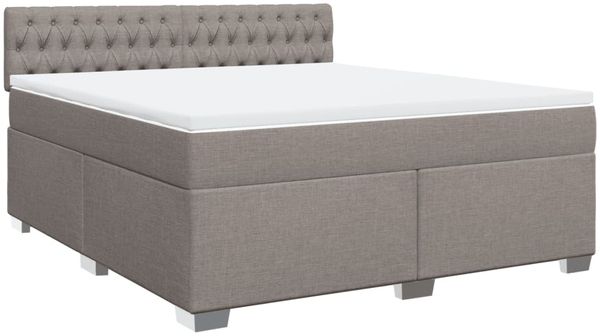 vidaXL Boxspringbett mit Matratze Taupe 180x200 cm Stoff 3288278 Bild 3
