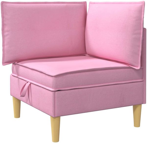 vidaXL Modular Sofa Set mit Stauraum 5 pcs Rosa Stoff 3413726 Bild 4