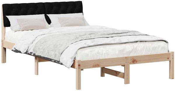 vidaXL Bettgestell Braun und Schwarz 120 x 190 cm Massivholz Kiefer 878626 Bild 3