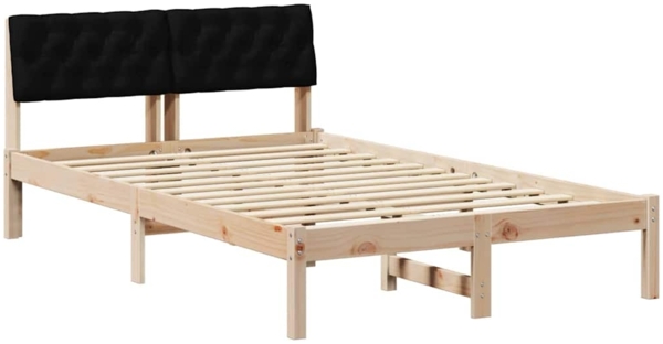 vidaXL Bettgestell Braun und Schwarz 120 x 190 cm Massivholz Kiefer 878626