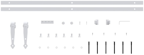 vidaXL Mini Schiebetürbeschlag Set für Schranktüren Carbonstahl 183 cm 151698 Bild 2