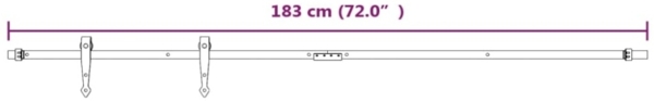 vidaXL Mini Schiebetürbeschlag Set für Schranktüren Carbonstahl 183 cm 151698 Bild 4