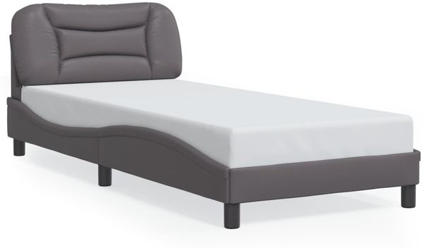 Einzelbettgestell Design für Erwachsene mit LED ohne Matratze Grau 80x200 cm d3544e Bild 5
