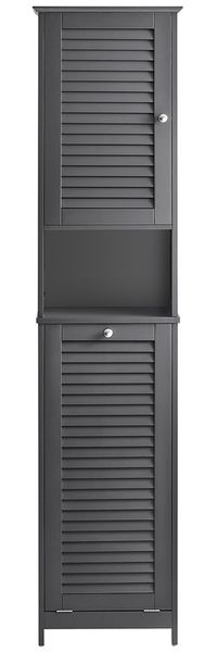SoBuy BZR124-DG Badezimmer-Hochschrank, MDF, Lackiert, Dunkelgrau, 40 x 170 x 37 cm