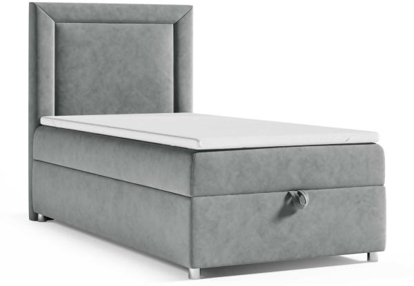 Best for Home Boxspringbett K3 SINGLE mit Bettkasten mit Lieferung (Grau 70x200)