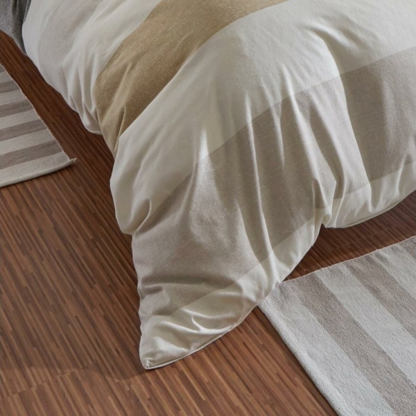 TRAUMSCHLAF Bettwäsche Melange Streifen Natur, Biber, 2 teilig, Biberbettwäsche weich und kuschelig Bild 2