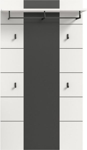 Home affaire Garderobenpaneel REHAT, TOPSELLER!, Höhe 145 cm, Hutablage, 4 Haken, Garderobenstange (1 St, in verschiedenen Farben erhältlich), Paneel, Wandboard, Garderobe, Garderobenleiste, Garderobenboard