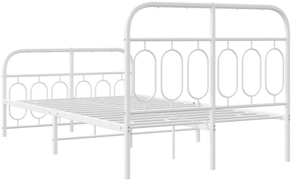 vidaXL Bettgestell mit Kopf- und Fußteil Metall Weiß 120x200 cm 377182 Bild 6