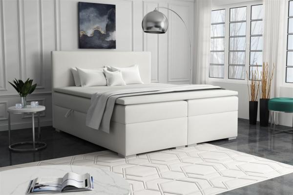 Boxspringbett Schlafzimmerbett SOREL 200x200cm Stoff Aragon Ecru