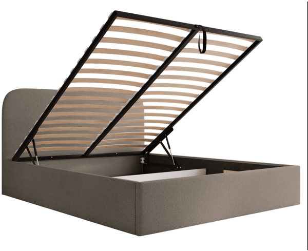 Selsey 'Sonvivo' Polsterbett mit Bettkasten, Chenille, hellbraun, 180x200 Bild 4