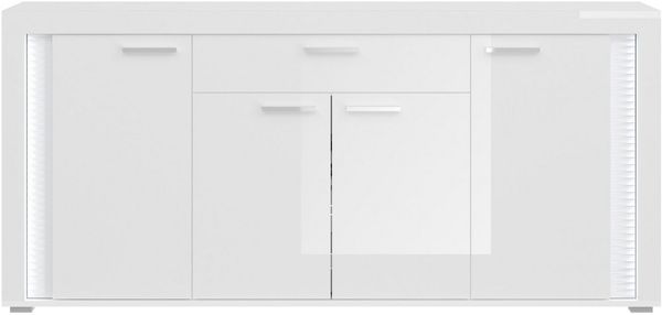 INOSIGN Sideboard Viborg, Breite 182cm, inkl. vertikaler Frontbeleuchtung, 4 Türen, 3 Einlegeböden, 6 Fächer, 1 Schubkasten, Anrichte, Schrank