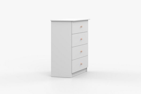 Deine Möbel 24 Kommode OSCAR 95 cm breit Sideboard mit 4 Schubladen (Set, 4 St, ganz in Weiß / Cashmere, Griffe: Rosa / Anthrazit OSCAR-Kollektion), Kinderzimmer Jugendzimmer Jungenzimmer Mädchenzimmer Schlafzimmer Bild 3
