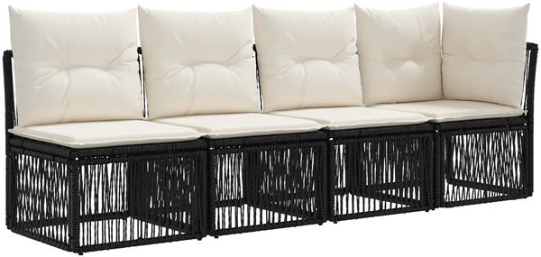 vidaXL Gartensofa-set 12 pcs Schwarz Poly-Rattan 3434278 Bild 4