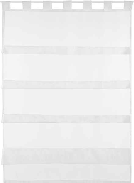 Bestlivings weiße Bistrogardine Transparent mit Schlaufen in 80x110 cm ( BxL ), in vielen Varianten erhältlich