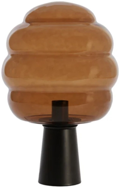 Tischleuchte MISTY von Light & Living Ø30x46 cm Lampe braunes Glas-schwarz