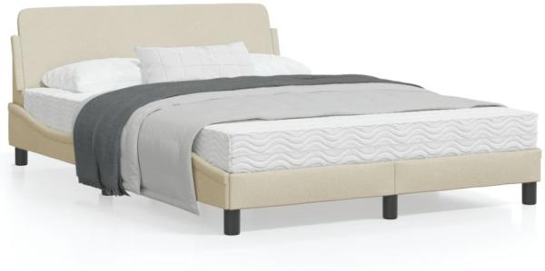 vidaXL Bettgestell "Dover" Creme 140x200 cm Stoff 373190