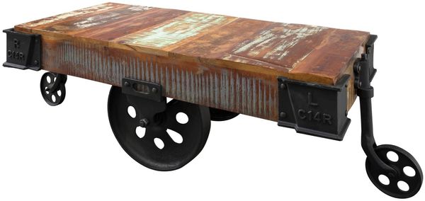 Couchtisch Altholz 120x60x43 mehrfarbig lackiert INDUSTRIAL #18