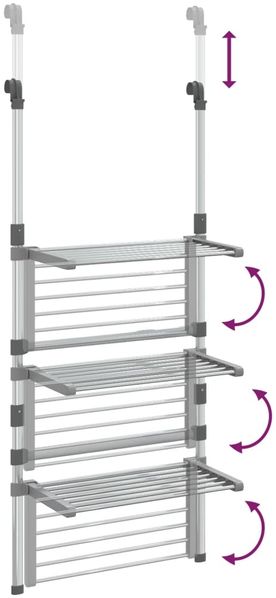 vidaXL Hängender Wäschetrockner 3 Etagen Aluminium 344383 Bild 6