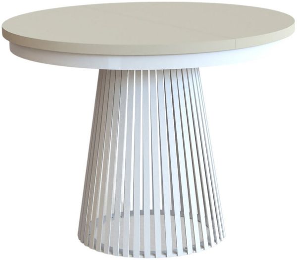 Compleo Esstisch Rund, Säulengestell mit Rillenstruktur DAST (TOPSELLER), Ausziehbar Ø: 100cm