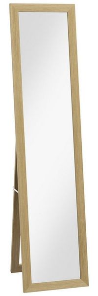HOMCOM Standspiegel Ganzkörperspiegel (groß Spiegel, 1-St, 1-teilig), Ganzkörperspiegel mit Holzrahmen, Standfuß, Wandmontage möglich