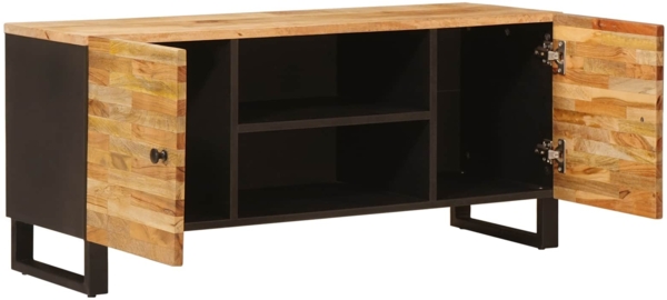 vidaXL TV-Schränk mit Speicher Braun 105 x 33 x 46 cm Massivholz Mango 4018296