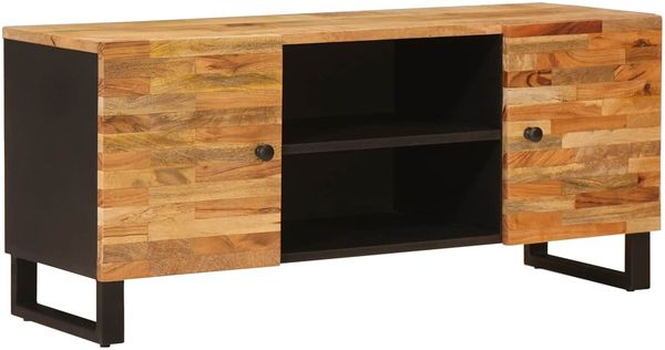 vidaXL TV-Schränk mit Speicher Braun 105 x 33 x 46 cm Massivholz Mango 4018296