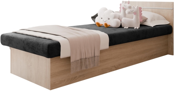 Kinderbett Berta Bis, Schwarz, Sonoma Eiche