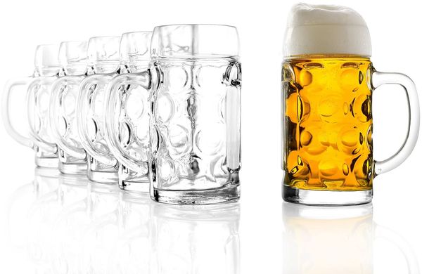 Stölzle OBERGLAS ISAR Bierkrüge 6er Set 250 ml – Klassischer Bierkrug ideal für Pils, Weizen & andere Biere – Traditionelle Biergläser mit Henkel – Spülmaschinengeeignet & Made in Germany