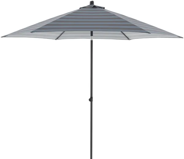 Doppler myZone Sonnenschirm / Mittelmastschirm "Push Up 300", Blockstreifen anthrazit, Ø 300 cm