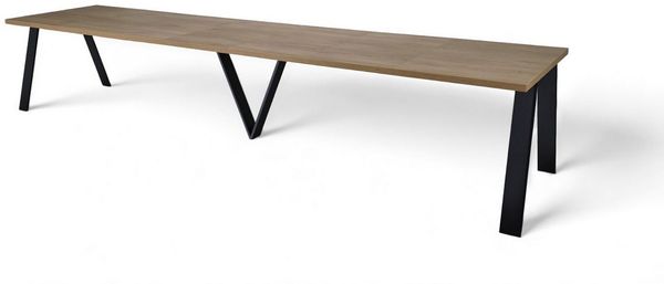 Endo-Moebel Esstisch Lungo XXL 130-405 cm, Metallgestell, ausziehbar, erweiterbar, riesiger Kulissentisch, 4m, extra lang und groß, stabil