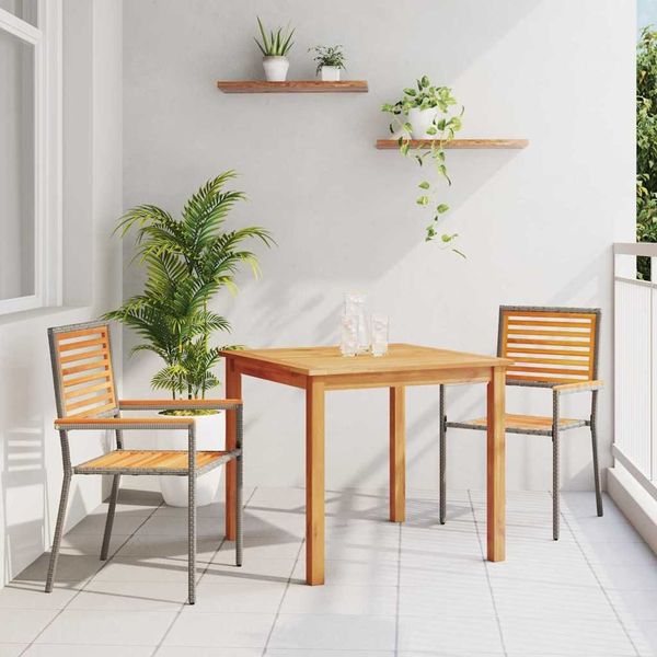 vidaXL Garten Essgruppe 3 pcs Grau Massivholz Akazie 3365512