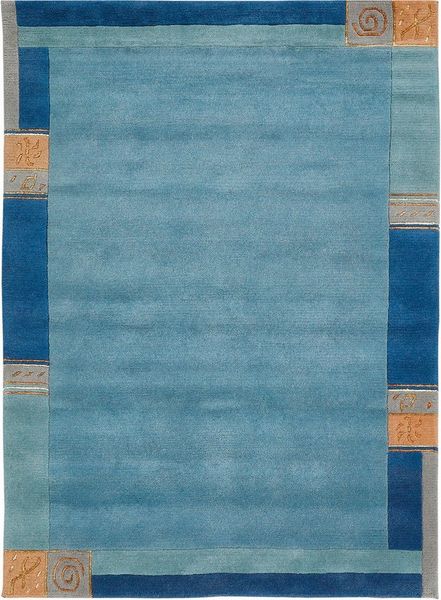 LUXOR living Wollteppich India, rechteckig, Höhe: 20 mm, reine Wolle, handgeknüpft, mit Bordüre, auch als Läufer