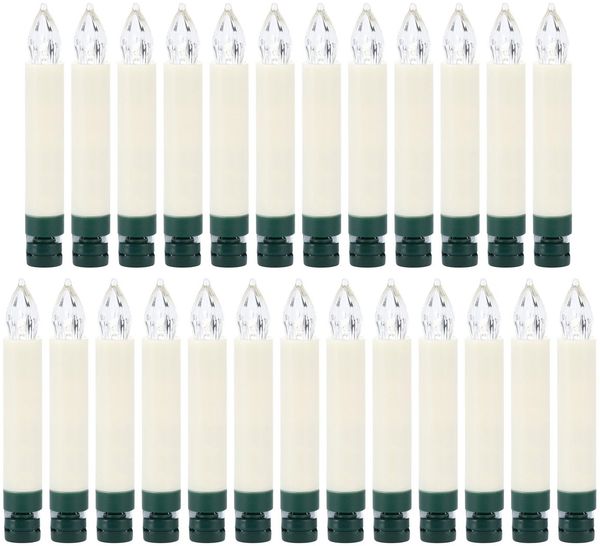 OTTO home LED-Christbaumkerzen Weihnachtsdeko, Christbaumschmuck in warmweiß mit Fernbedienung, 25-flammig, kabellos, Kerzen + 8 Dornen, Lichterkette Flacker und Timerfunktion