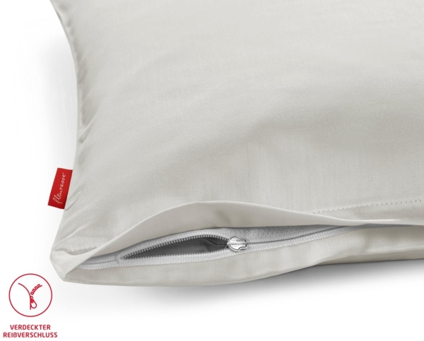 fleuresse Kissenbezug Colours Mako Satin, 100% Baumwolle, mit Reißverschluss, (2 Stück), Mako Satin, glänzend, glatt, Premium Qualität Bild 3