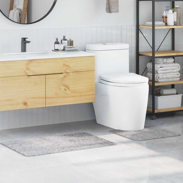 vidaXL Anti-Rutsch Badematten-Set 2 pcs Grau PP 4019855