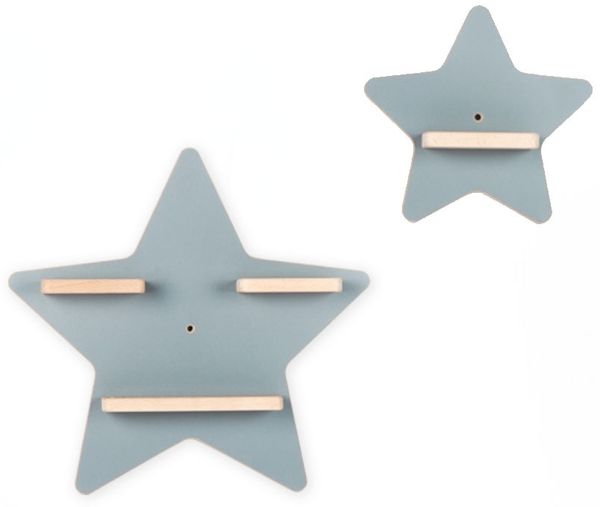 Boarti 2er-Set 'Sterne' Tonie-Regal, Holz grau, 35x35 cm, 21x21 cm Bild 4