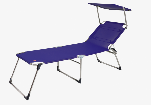 Dreibeinliege Amigo 40+ mit Sonnenblende aus Aluminium, Dunkelblau