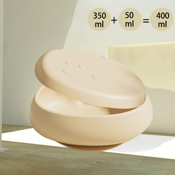 ABC Baby-Silikon-Essschalen-Set, große, lebensmittelechte, weiche Schale und Teller mit Saugnapf für Babynahrung – Khaki