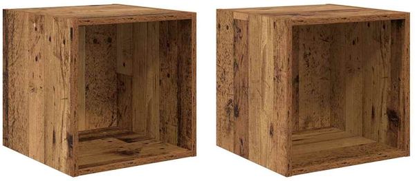 vidaXL Wandschrank 2 pcs Altholz 37 x 37 x 37 cm Holzwerkstoff 875073 Bild 2