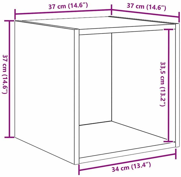 vidaXL Wandschrank 2 pcs Altholz 37 x 37 x 37 cm Holzwerkstoff 875073 Bild 12