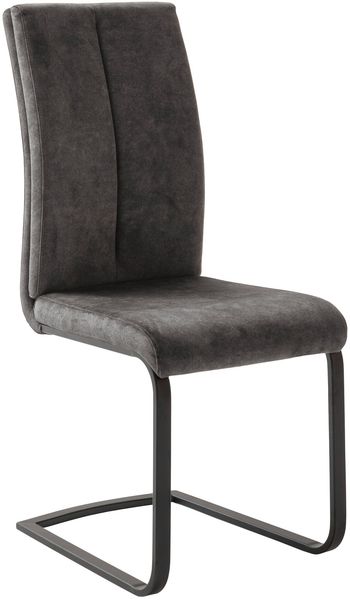 HUDSON Schwingstuhl mit Griff - 4er Set - Anthrazit / Schwarz matt lackiert