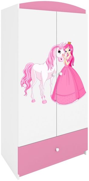 Raumhirsch Furniture Kinderkleiderschrank mit liebevollen Motiven - Kleiderschrank für Kinder (Kinderzimmerschrank für Mädchen, Mit Ablagefächern & Kleiderstange) hochwertige Verarbeitung, sanfte Farben, verschiedene Designs