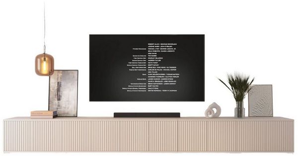 Compleo TV-Schrank Kaschmir 350cm breit, Lowboard oder Hängeschrank mit Lamellen