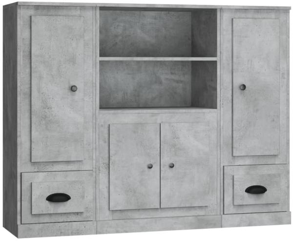 vidaXL Highboards 3 Stk. Betongrau Holzwerkstoff 3185315