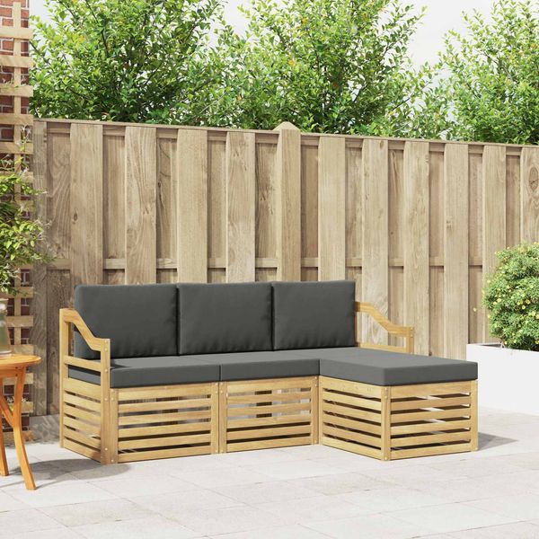 vidaXL Outdoor-Sofagarnitur 4 pcs Weiß und Anthrazit 3391652