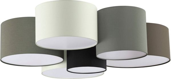 Eglo 97838 Deckenleuchte PASTORE braun, grau, weiß, schwarz E27 6x40 Ø99cm H:28,5cm